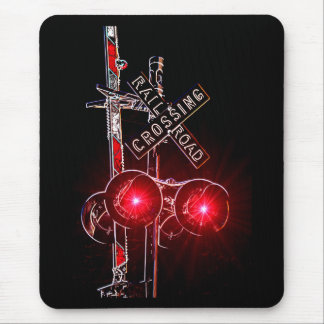 NeonBahnübergang Signal- Mousepad
