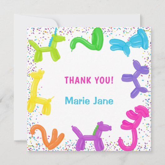 Neonballons, Tierballons danke (Vorderseite)