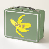 Neonbananen, gelb und braun metall brotdose (Vorderseite)