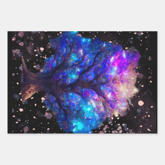 Neonbaum aus Papierblättern Geschenkpapier Set (Vorderseite 2)