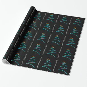 Neonbaumfeiertage Geschenkpapier