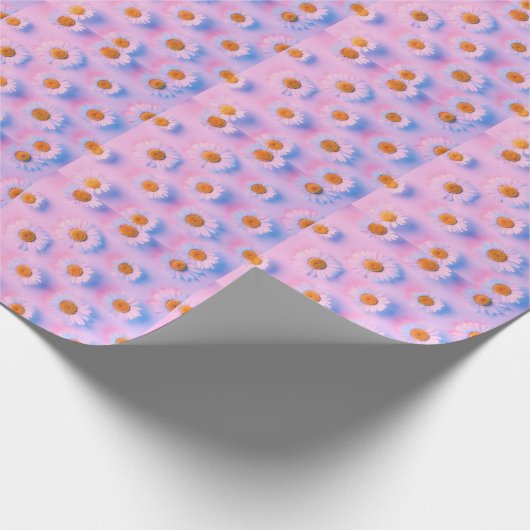 Neonbeleuchtetes Multicolor Chamomile Array. Geschenkpapier (Ecke)