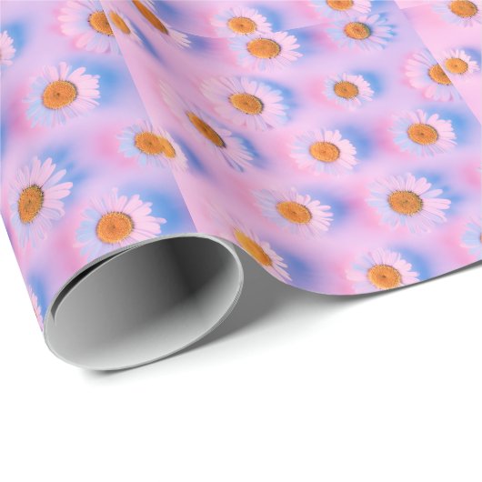 Neonbeleuchtetes Multicolor Chamomile Array. Geschenkpapier (Rolleneckpunkt)