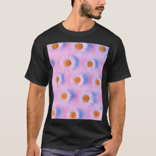 Neonbeleuchtetes Multicolor Chamomile Array. T-Shirt