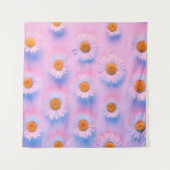 Neonbeleuchtetes Multicolor Chamomile Array. Wandteppich (Vorderseite (Horizontal))