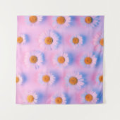 Neonbeleuchtetes Multicolor Chamomile Array. Wandteppich (Vorderseite)