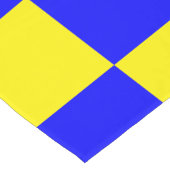 Neonblau-gelb karierte Tafel Vintag Kurzer Tischläufer (Ecke)