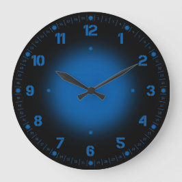 Neonblau Große Wanduhr