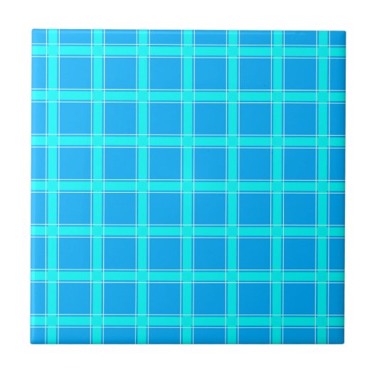 Neonblau-leuchtendes Muster Fliese (Vorderseite)