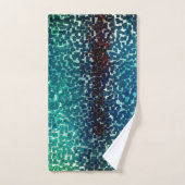 Neonblau-Mosaik über grobkörniges Glas Badhandtuch Set (Handtuch)
