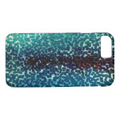 Neonblau-Mosaik über grobkörniges Glas Case-Mate iPhone Hülle (Rückseite (Horizontal))