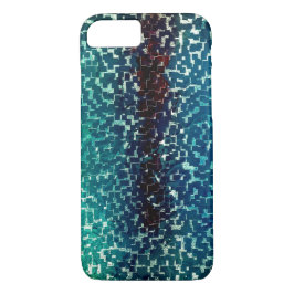 Neonblau-Mosaik über grobkörniges Glas Case-Mate iPhone Hülle