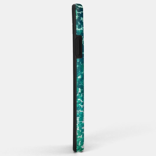 Neonblau-Mosaik über grobkörniges Glas Case-Mate iPhone Hülle (Hinten/Rechts)