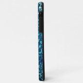 Neonblau-Mosaik über grobkörniges Glas Case-Mate iPhone Hülle (Hinten/Links)