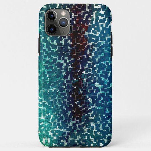 Neonblau-Mosaik über grobkörniges Glas Case-Mate iPhone Hülle (Rückseite)