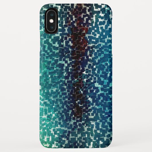Neonblau-Mosaik über grobkörniges Glas Case-Mate iPhone Hülle (Rückseite)