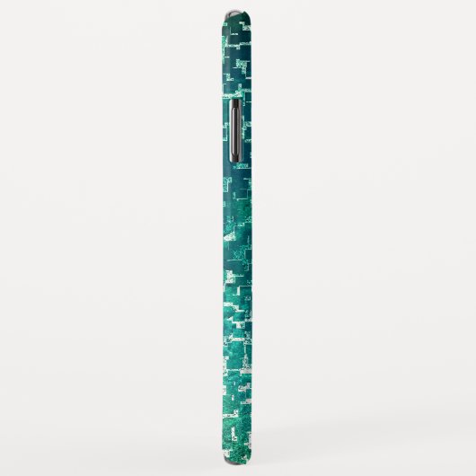 Neonblau-Mosaik über grobkörniges Glas Case-Mate iPhone Hülle (Hinten/Rechts)