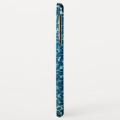 Neonblau-Mosaik über grobkörniges Glas Case-Mate iPhone Hülle (Hinten/Links)