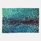 Neonblau-Mosaik über grobkörniges Glas Geschirrtuch (Horizontal)