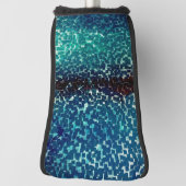Neonblau-Mosaik über grobkörniges Glas Golf Headcover (Rotieren 90)