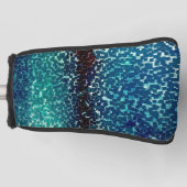 Neonblau-Mosaik über grobkörniges Glas Golf Headcover (Vorderseite)