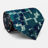 Neonblau-Mosaik über grobkörniges Glas Krawatte (Gerollt)