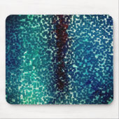 Neonblau-Mosaik über grobkörniges Glas Mousepad (Vorne)