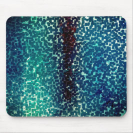 Neonblau-Mosaik über grobkörniges Glas Mousepad