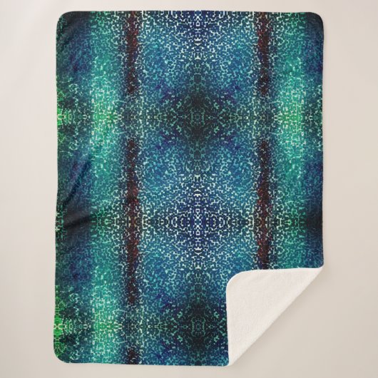 Neonblau-Mosaik über grobkörniges Glas Sherpadecke (Vorderseite)