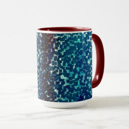 Neonblau-Mosaik über grobkörniges Glas Tasse