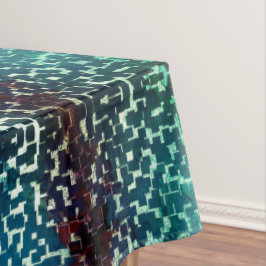 Neonblau-Mosaik über grobkörniges Glas Tischdecke