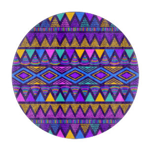 Neonblau: Stammes-Navajo-Muster Schneidebrett