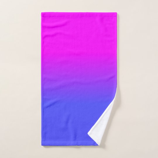 Neonblau Und Pink Ombre Schatten Farbe Verblassen Handtuch Zazzle De