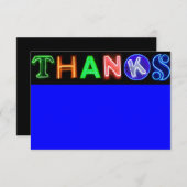 NEONblau-ZEICHEN Bar-Schläger Mitzvah danken Ihnen Dankeskarte (Vorne/Hinten)