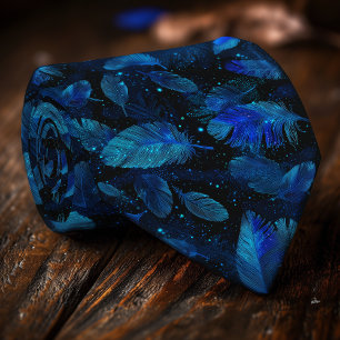 Neonblaue Feder Herren Krawatte