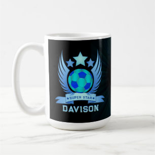 Neonblaue Fußball Coole individuelle Geschenke f Kaffeetasse