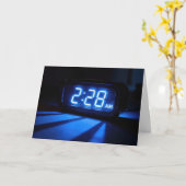 Neonblaue Nachttischuhr "Thinking of You" Karte (Gelbe Blume)