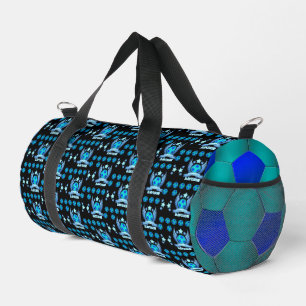 Neonblauer Fußball   Coole individuelle Geschenke  Duffle Bag