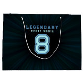 Neonblauer Fußball | Coole individuelle Geschenke Große Geschenktüte (Rückseite)