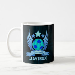 Neonblauer Fußball Coole individuelle Geschenke Kaffeetasse