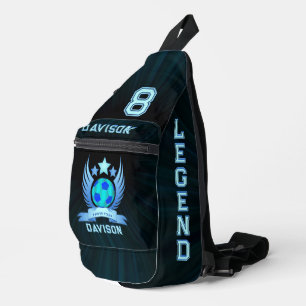 Neonblauer Fußball   Coole Sportgeschenke für Jung Crossbody Bag