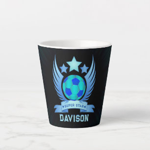 Neonblauer Fußball Coole Sportgeschenke für Jung Milchtasse