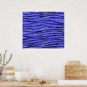 Neonblauer Glitzer Zebrastreifen Poster (Küche)