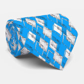 Neonblaues geometrisches Muster. Krawatte (Gerollt)