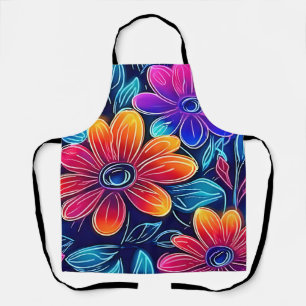 Neonblumen blühen hell schürze