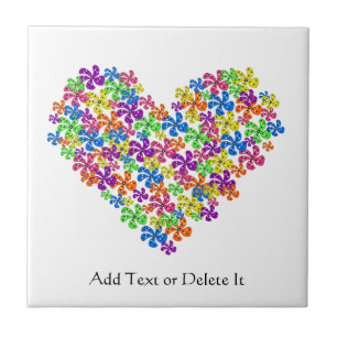 NeonBlumen-Herz Fliese