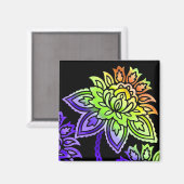 Neonblumen Magnet (Vorderseite/Rückseite)