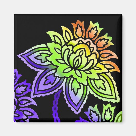 Neonblumen Magnet (Vorne)