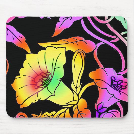 Neonblumen Mousepad (Vorne)