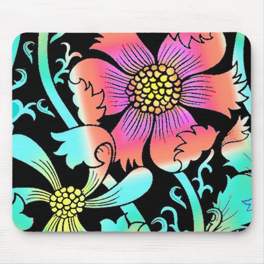 Neonblumen Mousepad (Vorne)